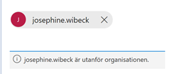 skriv in personernas e-postadress